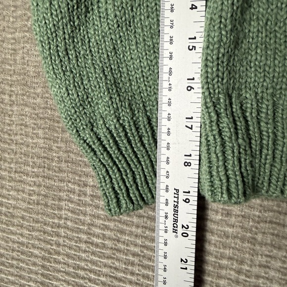THE GREAT Green V Neck Lace-Up Pullover Sweater Cotton Size 1 - Picture 3 of 7